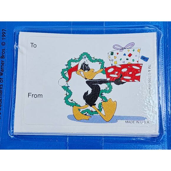 Looney Tunes 15 Peel & Stick Gift Tags Holiday Melodies Sealed New 1997 Vintage - Picture 3 of 10